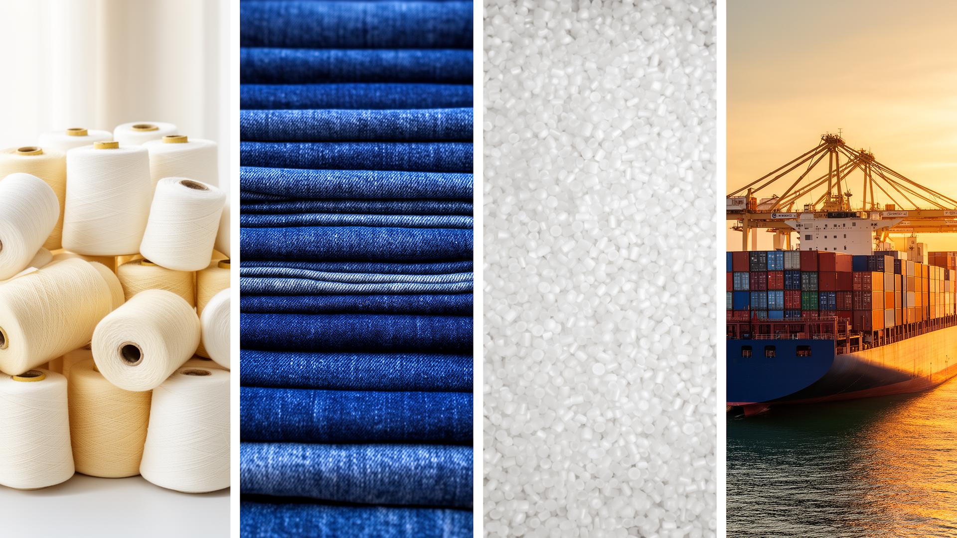 Mosaico de matérias-primas industriais distribuídas pela Multitêxtil